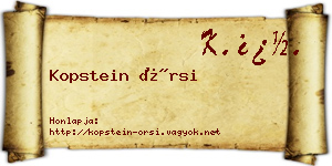 Kopstein Örsi névjegykártya